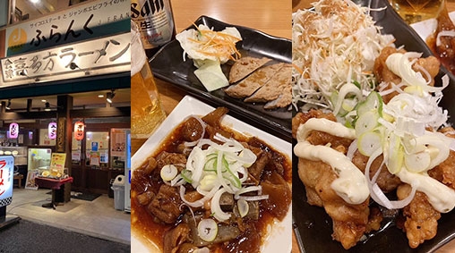 松山 スナックへ行く前の一軒目酒場、喜多方ラーメン 麺小町。